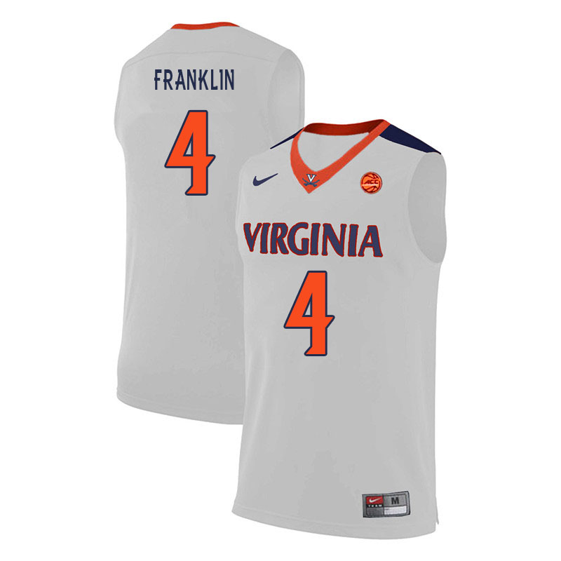 Men #4 Armaan FranklinVirginia Cavaliers College Basketball Jerseys Sale-White - Click Image to Close